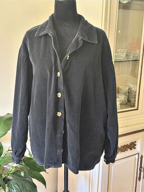 Koko Black Corduroy Utility Jacket Size 2X